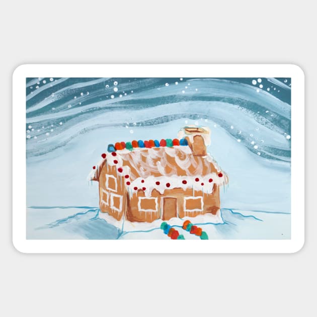 Snowy Gingerbread House Sticker by Amanda-Courtney